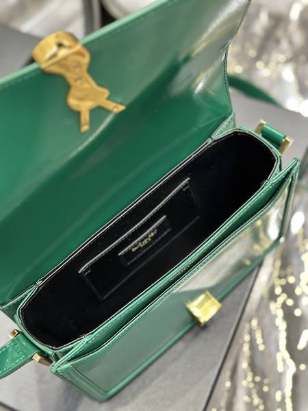 Túi xách Saint Laurent Solferino Box siêu cấp da bê màu xanh lá cây size 23cm