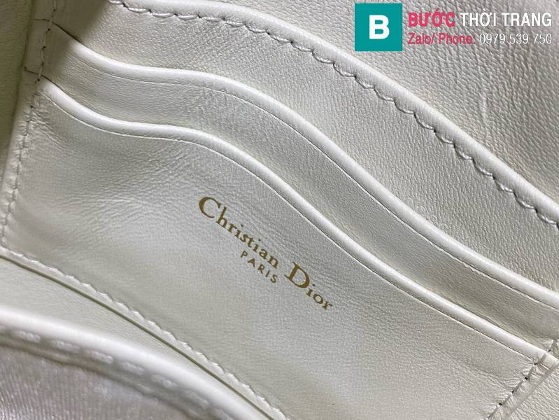 Túi xách Dior yên ngựa  siêu cấp da bò màu trắng size 20cm