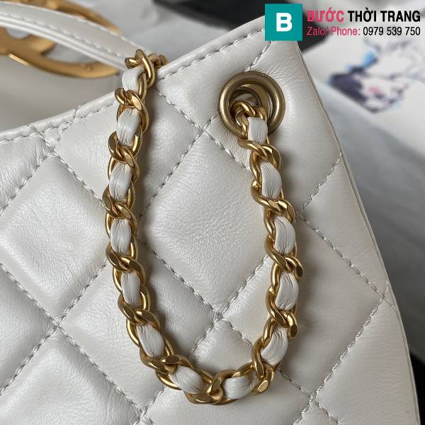 Túi xách Chanel Baguette bag siêu cấp da cừu màu trắng size 25.5cm 