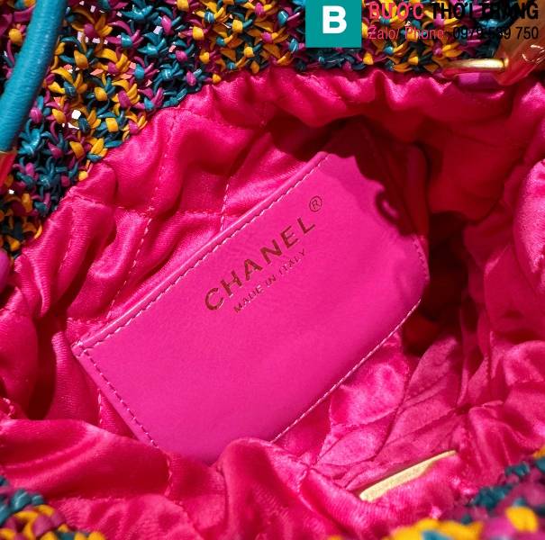 Túi xách Chanel mini Bag siêu cấp canvas màu hồng size 23cm