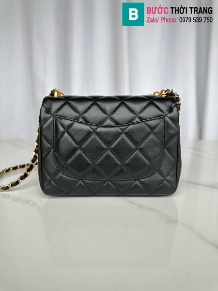 Túi xách Chanel mini siêu cấp da cừu màu đen size 20cm