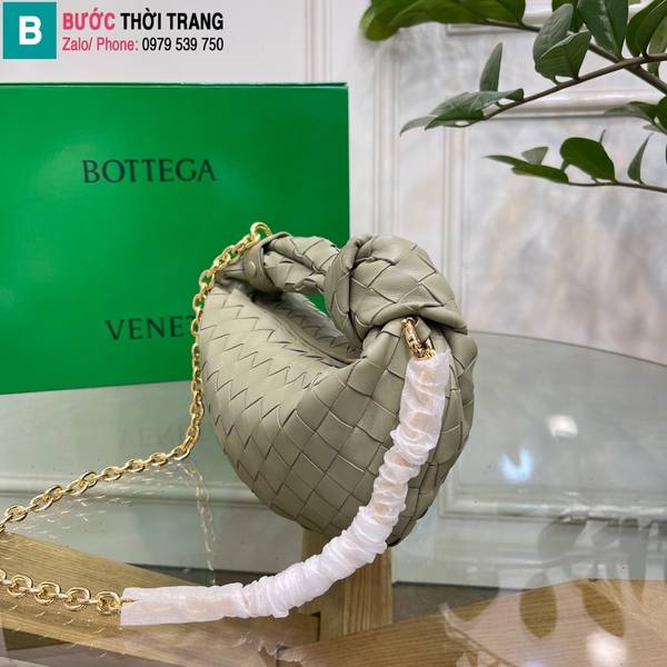 Túi xách Bottega Veneta Mini Jodie cao cấp da cừu màu xám size 23cm