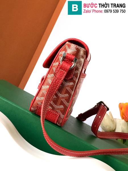 Túi xách Goyard mini siêu cấp canvas màu đỏ size 16cm 