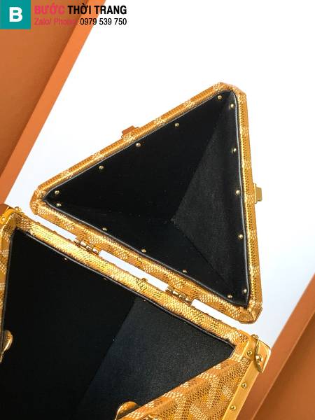 Túi hình hộp Goyard siêu cấp canvas màu vàng size 12.5cm