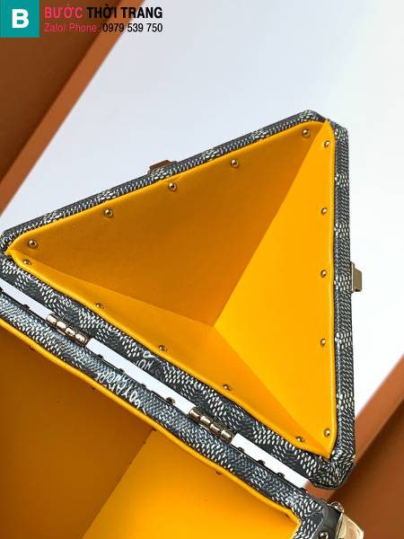 Túi hình hộp Goyard siêu cấp canvas màu xám size 12.5cm