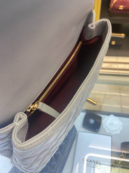 Túi xách Chanel cocohandle siêu cấp da bê màu xanh nhạt size 29cm 