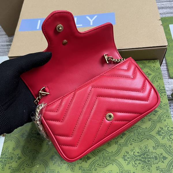 Túi xách Gucci Marmont siêu cấp da bò màu đỏ size 16.5cm