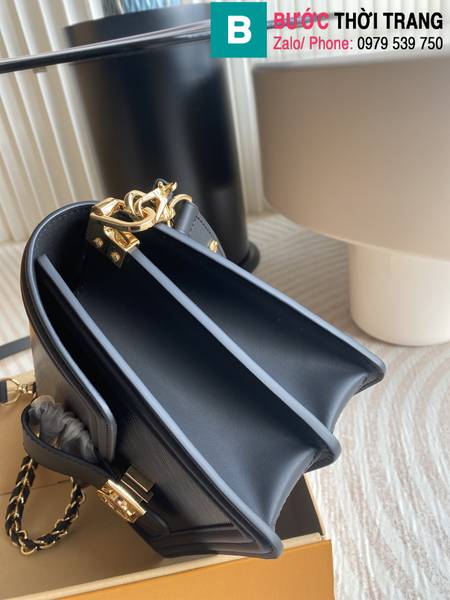 Túi xách Louis Vuitton Dauphine siêu cấp da epi màu đen size 25cm