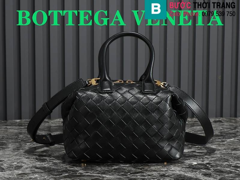 Túi xách Bottega Veneta Bowling siêu cấp da bò màu đen size 20.5cm