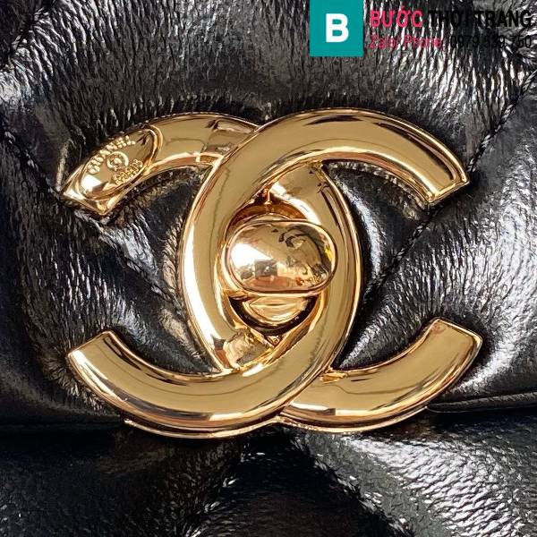 Túi xách Chanel siêu cấp da cừu màu đen size 25cm