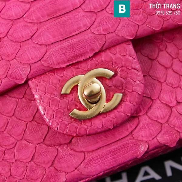 Túi xách Chanel mini cao cấp da trăn màu hồng size 20cm