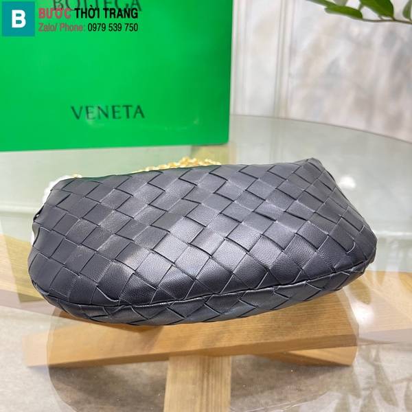 Túi xách Bottega Veneta Mini Jodie cao cấp da cừu màu đen size 23cm
