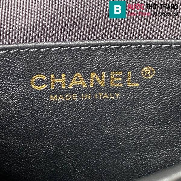 Ba lô Chanel cỡ nhỏ cao cấp da cừu màu đen size 18cm