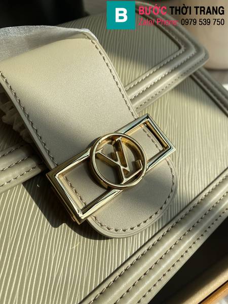 Túi xách Louis Vuitton Dauphine siêu cấp da epi màu ghi size 25cm