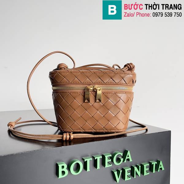 Túi xách Bottega Veneta siêu cấp da bò màu nâu bò size 18cm 