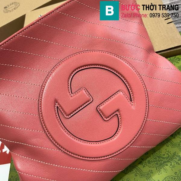 Túi xách Gucci Blondie siêu cấp da bò màu hồng size 24cm 