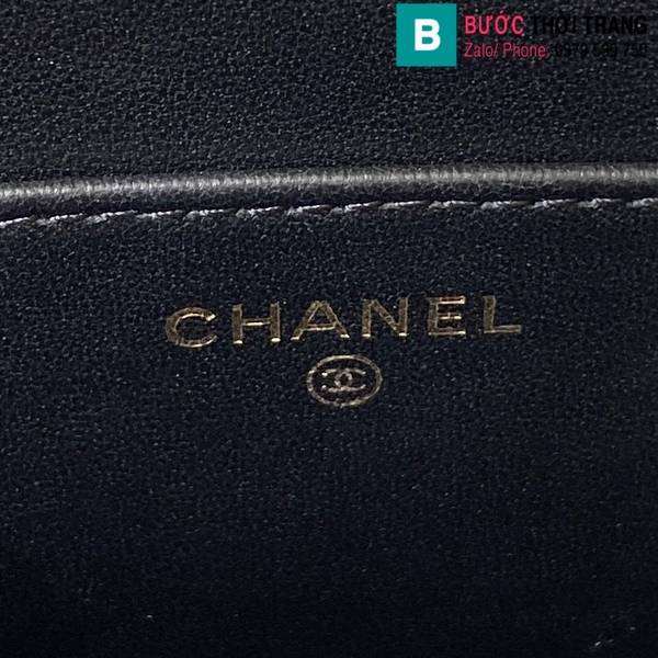 Túi xách Chanel Vanity cao cấp da cừu màu đen size 17cm
