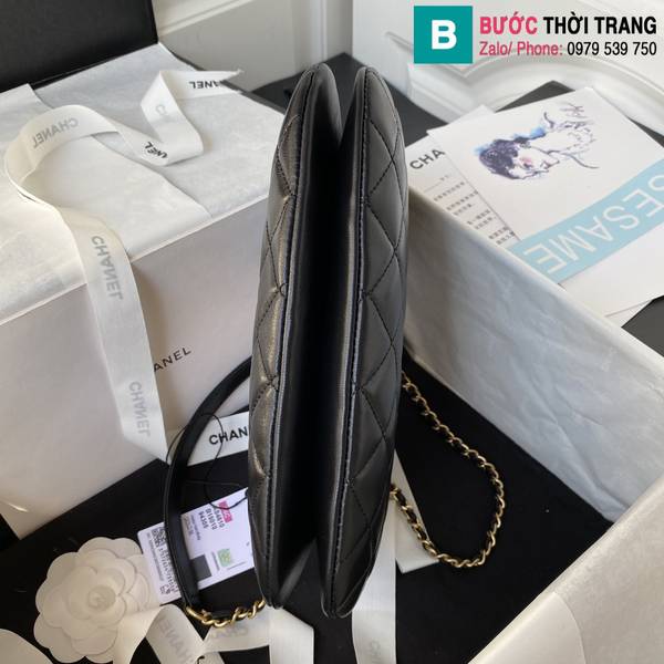 Túi xách Chanel Baguette bag siêu cấp da cừu màu đen size 25.5cm