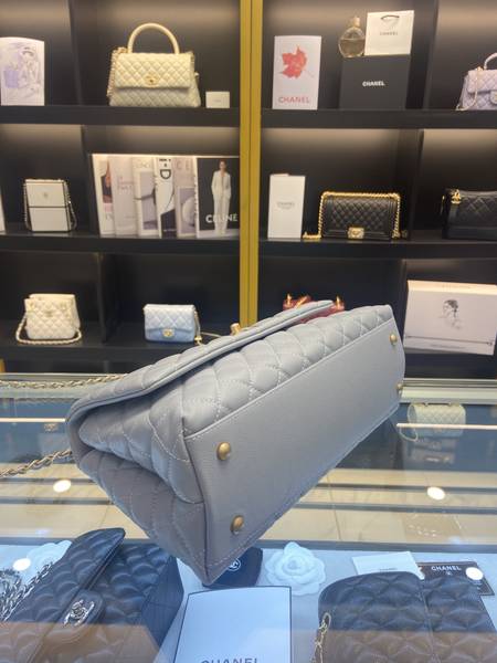 Túi xách Chanel cocohandle siêu cấp da bê màu xanh nhạt size 29cm 