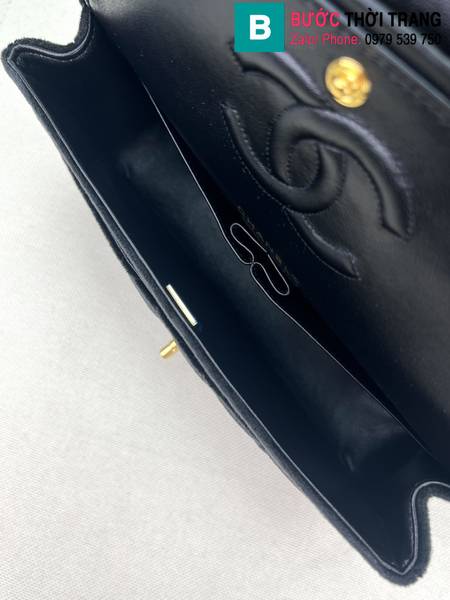 Túi xách Chanel Cf Classic Flap bag siêu cấp canvas màu đen size 25cm 
