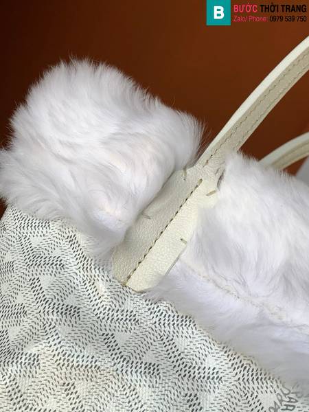 Túi xách Goyard Tote mini siêu cấp vải bạt màu trắng size 20cm