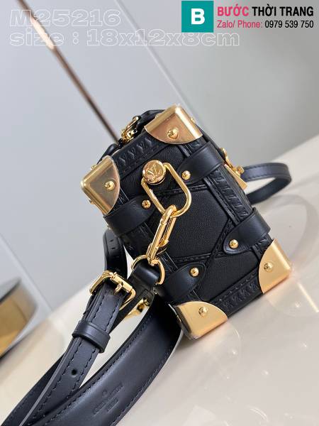 Túi xách Louis Vuitton Side Trunk siêu cấp da cừu màu đen size 21cm 