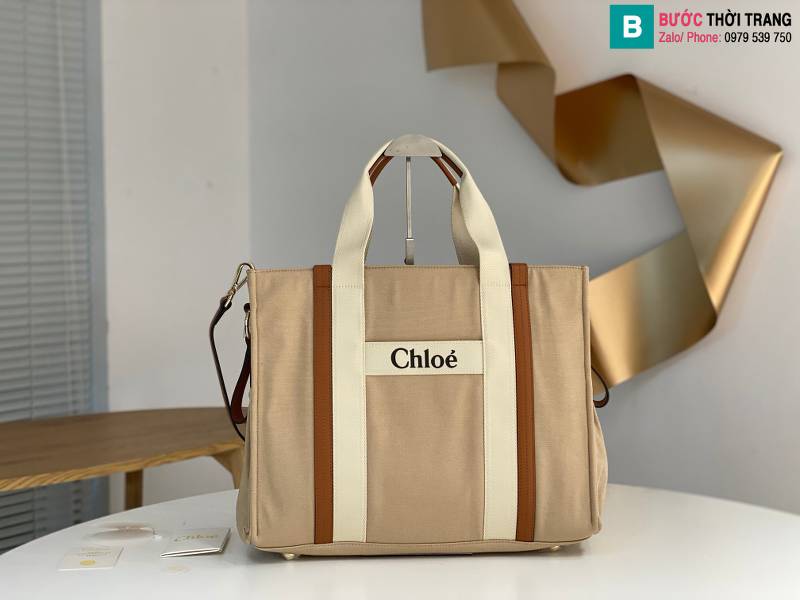 Túi xách Chloe  Kids siêu cấp canvas màu nâu size 40cm 
