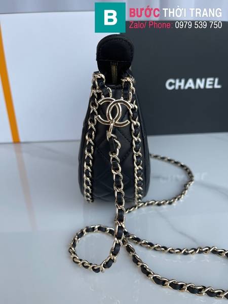 Túi xách Chanel hobo bag cao cấp da cừu màu đen size 20cm 