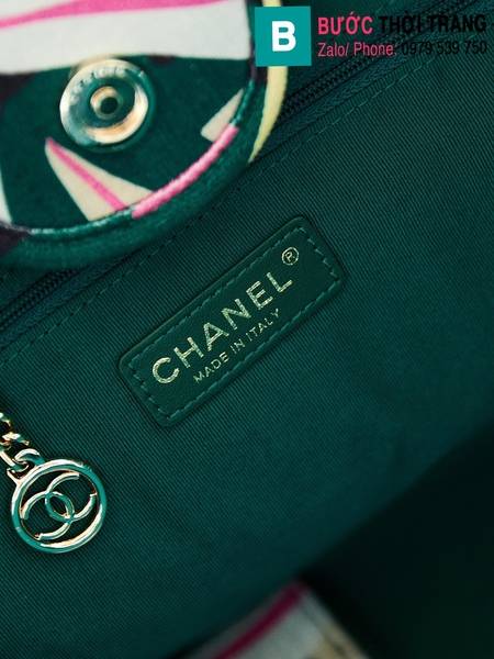 Túi xách Chanel tote bag siêu cấp canvas màu xanh size 38cm
