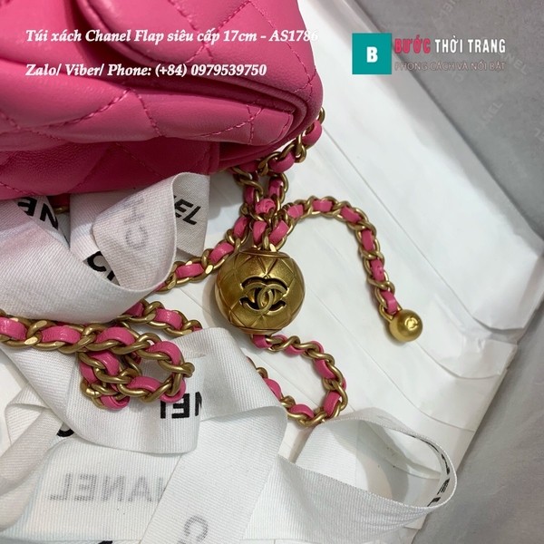 Túi Xách Chanel Flap Bag siêu cấp da cừu màu hồng size 17cm- AS1786