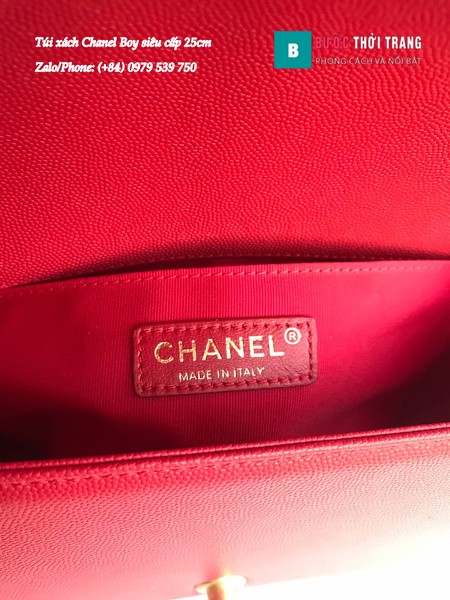 Túi Xách Chanel Boy Siêu Cấp Vân V màu đỏ