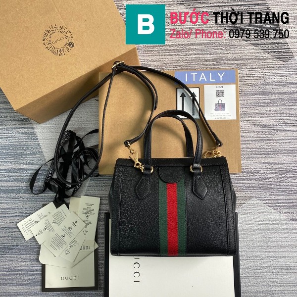 Túi xách Gucci Ophidia small GG tote bag siêu cấp màu đen size 25 cm - 547551