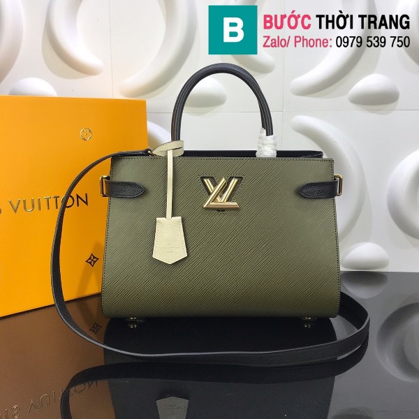 Túi xách Louis Vuitton Twist Tote siêu cấp màu rêu size 30cm - M52837