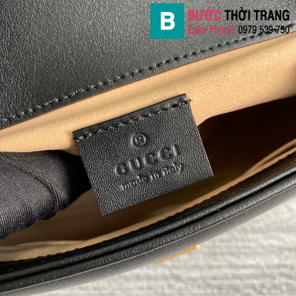  Túi xách Gucci Marmont mini top handle bag siêu cấp màu đen size 21 cm - 547260