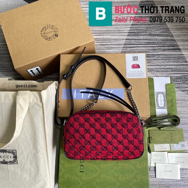 Túi xách Gucci Marmont small shoulder bag siêu cấp casvan màu đỏ size 24cm - 447632