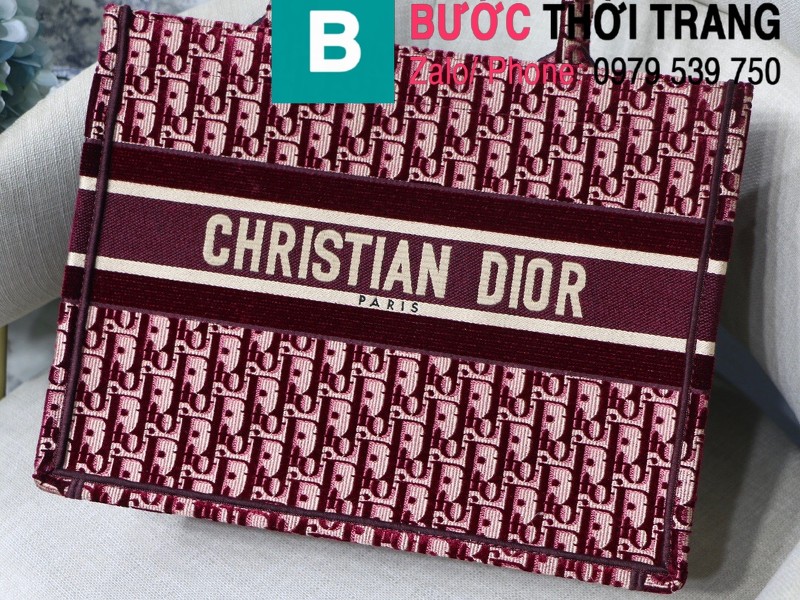 Túi xách Dior Book Tote siêu cấp chất liệu vải casvan màu 4 size 36.5cm - M1286