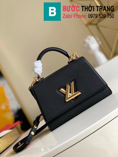 Túi xách Louis Vuitton Twist One Handle PM siêu cấp màu đen size 25 cm - M57093