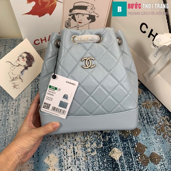  Túi xách Chanel Gabrielle Backpack siêu cấp màu xanh nhạt size 24cm - A94485