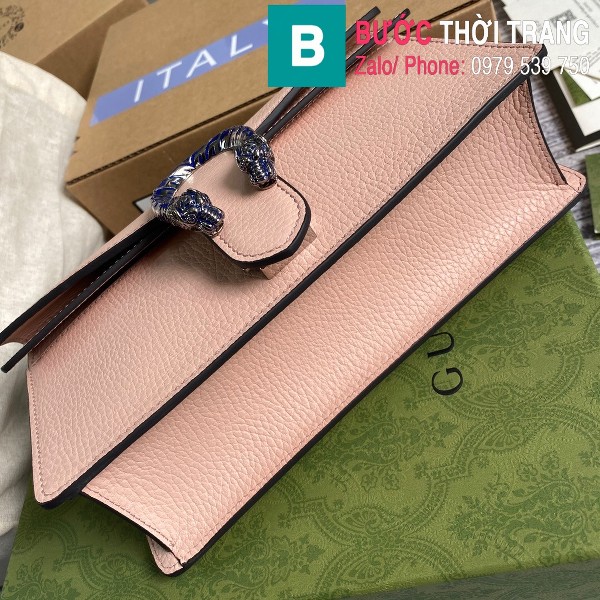 Túi xách Gucci Dionysus siêu cấp small da trơn khóa đầu rồng màu hồng size 25 cm - 499623