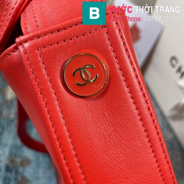 Túi xách Chanel Hobo bag siêu cấp da bê màu đỏ size 36cm - AS2845