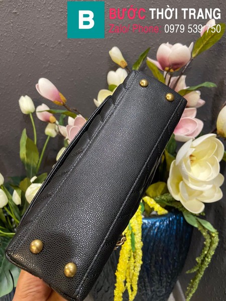 Túi xách Chanel Coco Handle Small siêu cấp da bê vân v màu đen size 24 cm - A92990 
