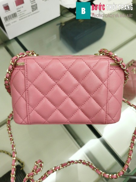 Túi xách Chanel Vanity bag with strap siêu cấp màu hồng size 16 cm - AP1472y