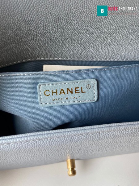 Túi xách Chanel boy siêu cấp màu xanh ngọc size 25 cm - A67086