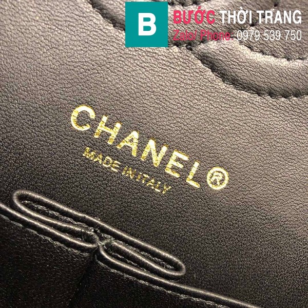 Túi xách Chanel CF 1112 Classic Flap Bag siêu cấp da cừu màu đen size 25cm
