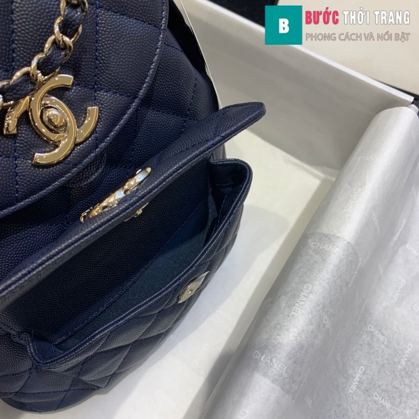Túi xách Chanel duma backpack màu xanh đen size 21.5 cm - AS 1371