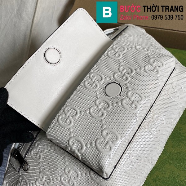 Túi xách Gucci embossed belt bag siêu cấp da bê màu trắng size 28cm - 645093