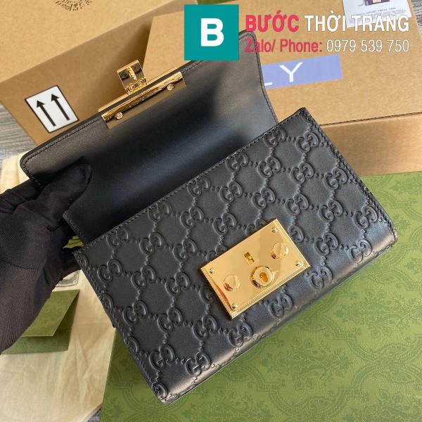 Túi xách Gucci Padlock small GG shoulder siêu cấp màu đen size 20 cm - 409487