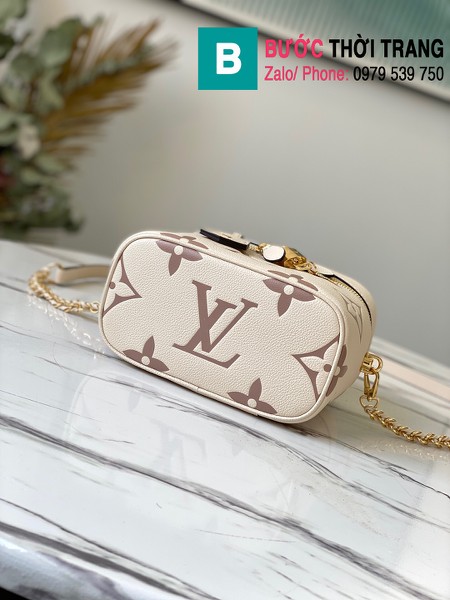 Túi xách Louis Vuitton Vanity Bag PM siêu cấp da bò màu trắng size 19cm - M45599