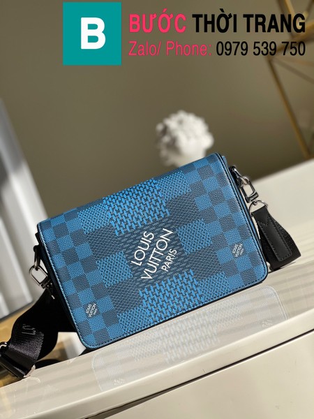 Túi LV Louis Vuitton Studio Messenger siêu cấp da bò màu xanh size 23.5cm - N50026