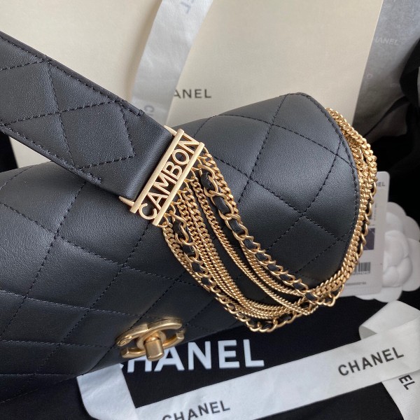 Túi xách Chanel Woke Classic Fap siêu cấp màu trắng đen cừu size 21 cm - AS2052